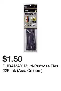 Dollarama DURAMAX Multi-Purpose Ties 22Pack (Ass. Colours) offer