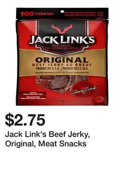 Dollarama Jack Link's Beef Jerky, Original, Meat Snacks offer