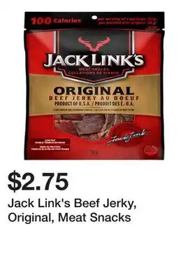 Dollarama Jack Link's Beef Jerky, Original, Meat Snacks offer