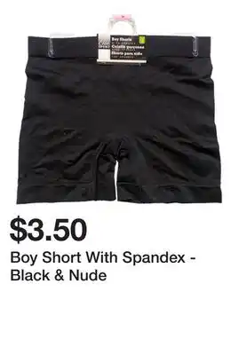 Dollarama Boy Short With Spandex - Black & Nude offer