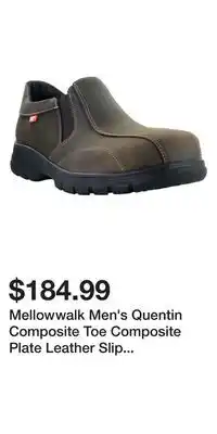Mark's Mellowwalk Men's Quentin Composite Toe Composite Plate Leather Slip On Safety Shoes offer