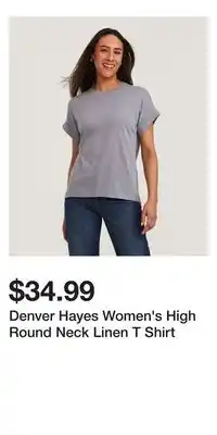 Mark's Denver Hayes Women's High Round Neck Linen T Shirt offer