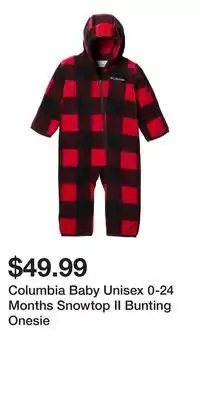 Mark's Columbia Baby Unisex 0-24 Months Snowtop II Bunting Onesie offer