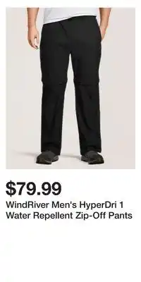 Mark's WindRiver Men's HyperDri 1 Water Repellent Zip-Off Pants offer
