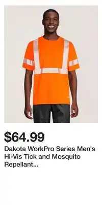 Mark's Dakota WorkPro Series Men's Hi-Vis Tick and Mosquito Repellant Short Sleeve Work T Shirt offer