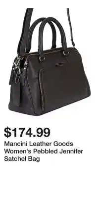 Mark's Mancini Leather Goods Women's Pebbled Jennifer Satchel Bag offer