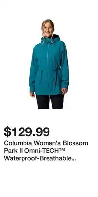 Mark's Columbia Women's Blossom Park II Omni-TECH Waterproof-Breathable Hooded Rain Jacket offer