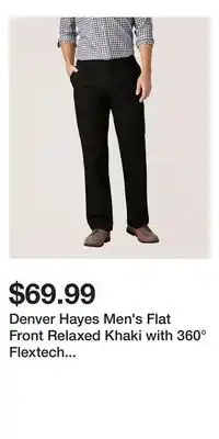 Mark's Denver Hayes Men's Flat Front Relaxed Khaki with 360° Flextech Waist Pant offer