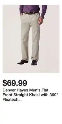 Mark's Denver Hayes Men's Flat Front Straight Khaki with 360° Flextech Waist Pant offer