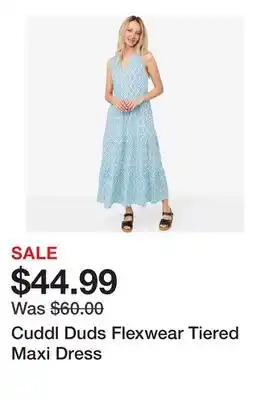 TSC Stores Cuddl Duds Flexwear Tiered Maxi Dress offer