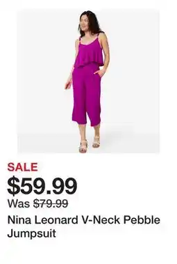 TSC Stores Nina Leonard V-Neck Pebble Jumpsuit offer