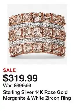 TSC Stores Sterling Silver 14K Rose Gold Morganite & White Zircon Ring offer