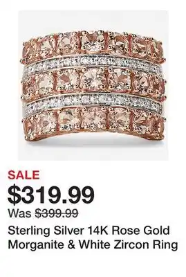 TSC Stores Sterling Silver 14K Rose Gold Morganite & White Zircon Ring offer
