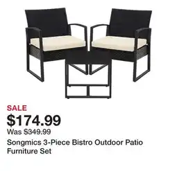 TSC Stores Songmics 3-Piece Bistro Outdoor Patio Furniture Set offer