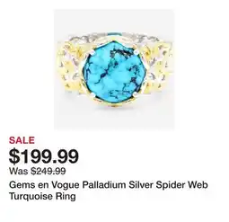 TSC Stores Gems en Vogue Palladium Silver Spider Web Turquoise Ring offer