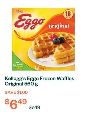 Voilà Kellogg's Eggo Frozen Waffles Original 560 g offer