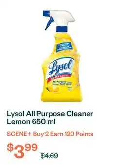 Voilà Lysol All Purpose Cleaner Lemon 650 ml offer