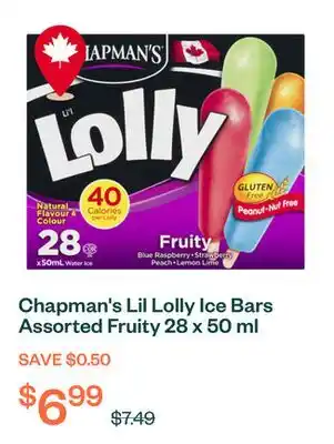 Voilà Chapman's Lil Lolly Ice Bars Assorted Fruity 28 x 50 ml offer
