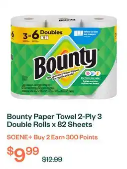 Voilà Bounty Paper Towel 2-Ply 3 Double Rolls x 82 Sheets offer