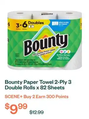 Voilà Bounty Paper Towel 2-Ply 3 Double Rolls x 82 Sheets offer