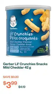 Voilà Gerber Lil' Crunchies Snacks Mild Cheddar 42 g offer