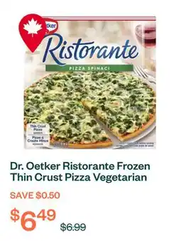 Voilà Dr. Oetker Ristorante Frozen Thin Crust Pizza Vegetarian Spinach 390 g offer
