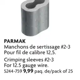 Home Hardware Crimping sleeves #2-3 For 12.5 gauge wire offer