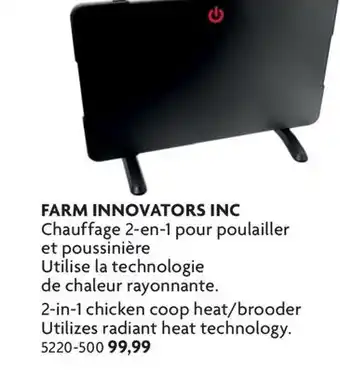 Home Hardware FARM INNOVATORS INC 2-in-1. chicken coop heat/broodeUtilizesr radiant heat technology offer