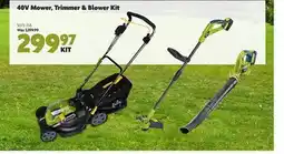 Home Hardware Cordless Lawn Mower, Trimmer & Blower Combo Kit offer