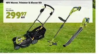 Home Hardware Cordless Lawn Mower, Trimmer & Blower Combo Kit offer