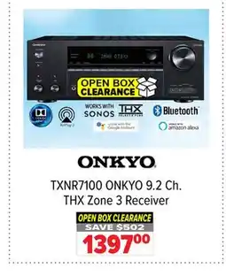 2001 Audio Video TXNR7100 ONKYO 9.2 Ch. THX Zone 3 Receiver offer