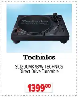 2001 Audio Video SL1200MK7B/W TECHNICS Direct Drive Turntable offer