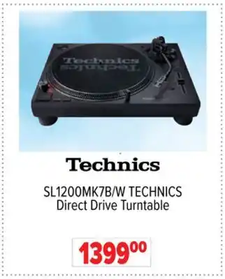 2001 Audio Video SL1200MK7B/W TECHNICS Direct Drive Turntable offer