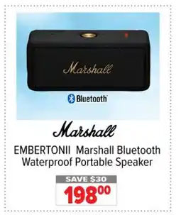 2001 Audio Video Marshall Bluetooth Waterproof Portable Speaker offer