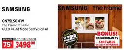 2001 Audio Video SAMSUNG 75 The Frame Pro Neo QLED 4K Art Mode Sam Vision AI offer