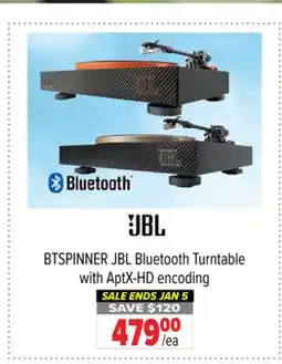 2001 Audio Video BTSPINNER JBL Bluetooth Turntable with AptX - HD encoding offer