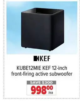 2001 Audio Video KUBE12MIE KEF 12-inch front-firing active subwoofer offer