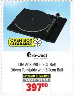 2001 Audio Video T1BLACK PRO-JECT Belt Driven Turntable with Silicon Belt offer