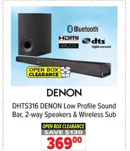 2001 Audio Video DENON Low Profile Sound Bar, 2-way Speakers & Wireless Sub offer
