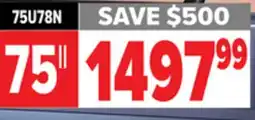 2001 Audio Video Hisense 75 4K UHD QDOT 144Hz MINI-LED offer