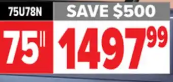 2001 Audio Video Hisense 75 4K UHD QDOT 144Hz MINI-LED offer