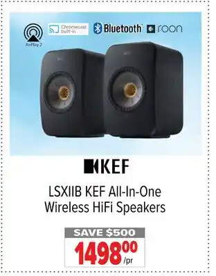 2001 Audio Video KEF All-In-One Wireless HiFi Speakers offer