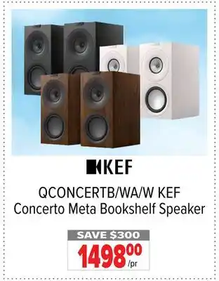 2001 Audio Video QCONCERTB/WA/W KEF Concerto Meta Bookshelf Speaker offer