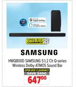 2001 Audio Video SAMSUNG 5.1.2 Ch Q-series Wireless Dolby ATMOS Sound Bar offer