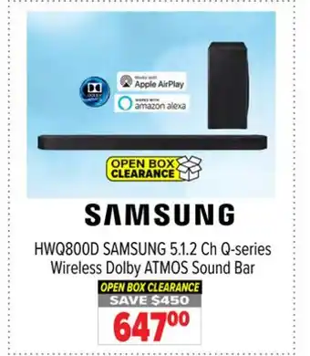 2001 Audio Video SAMSUNG 5.1.2 Ch Q-series Wireless Dolby ATMOS Sound Bar offer