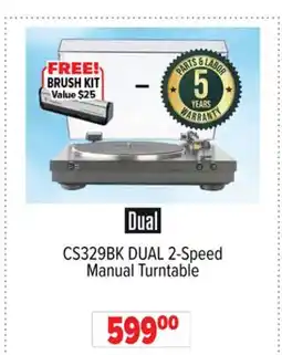 2001 Audio Video CS329BK DUAL 2-Speed Manual Turntable offer