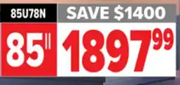2001 Audio Video HISENSE 85 4K UHD QDOT 144Hz MINI-LED offer