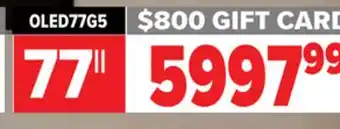 2001 Audio Video 77 OLED evo AI G5 4K Smart TV 2025 offer