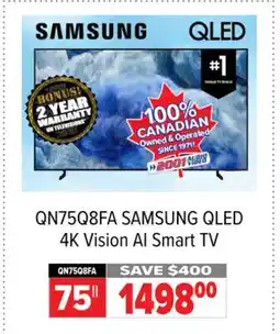 2001 Audio Video SAMSUNG 75 QLED 4K Vision AI Smart TV offer