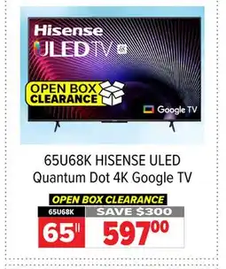 2001 Audio Video HISENSE ULED Quantum Dot 4K Google TV offer